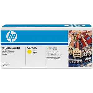 Картридж HP CE742A картридж для лазерного принтера target ce742a желтый совместимый