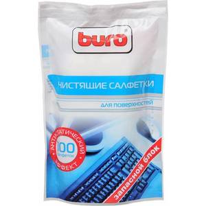 Чистящие салфетки Buro BU-Zsurface, запасной блок к тубе, 100шт