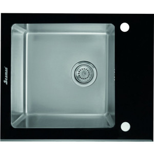 Кухонная мойка Seaman Eco Glass SMG-610B.B крепление для зеркала omega glass pl 9 скрытый подвес 27x9 см