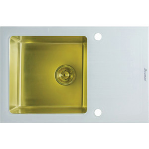 Кухонная мойка Seaman Eco Glass SMG-780W.B Gold PVD кухонная мойка seaman eco marino sme 490 gs a gold satin