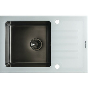 Кухонная мойка Seaman Eco Glass SMG-780W.B Gun PVD крепление для зеркала omega glass pl 9 скрытый подвес 27x9 см