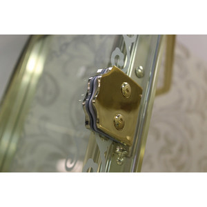Душевая дверь Cezares Retro B-11 120 матовая с рисунком, золото, правая (Retro-B-11-120-PP-G-R)