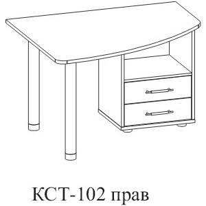 Стол компьютерный СОКОЛ КСТ-120 венге/дуб беленый правый
