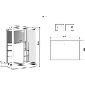 Душевая кабина Grossman GR-127R 90х120х225 правая
