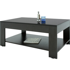 Стол журнальный Мебелик BeautyStyle 26 венге, стекло черное (П0001701) стол для ноутбука cactus vm fde103 чёрный cs fde103bbk