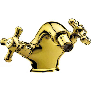 Смеситель для биде Cezares Retro с донным клапаном, золото (Retro-C-BS1-03) смеситель для ванны cezares eco vdp напольный брашированное золото eco vdp boro