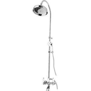 Душевая система Cezares First со смесителем для ванны, верхнего и ручного душа, хром, ручки белые (First-CVD-01-Bi) держатель ручного душа olive s