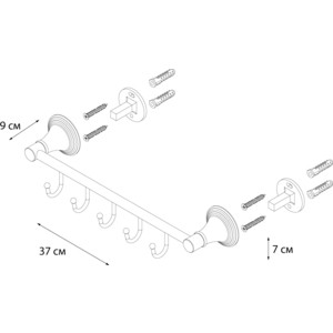 Планка с 5 крючками Fixsen Luksor (FX-71605-5B)