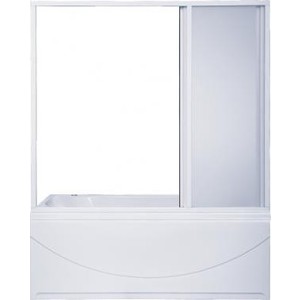 Шторка для ванны BAS Тесса 140х145 3 створки, стекло Грейп, белый (ШТ00042)
