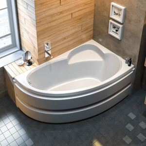 Акриловая ванна BAS Сагра 160х100 правая, с каркасом, фронтальная панель (В 00032, Э 00031)