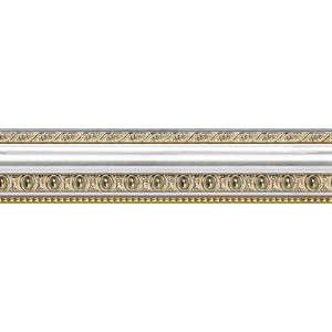 Зеркало в багетной раме поворотное Evoform Definite 65x115 см, золотые бусы на серебре 60 мм (BY 1087)