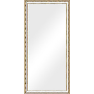Зеркало в багетной раме поворотное Evoform Definite 75x155 см, золотые бусы на серебре 60 мм (BY 1117)