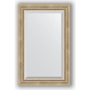 Зеркало с фацетом в багетной раме поворотное Evoform Exclusive 53x83 см, состаренное серебро с плетением 70 мм (BY 1132)