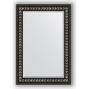 Зеркало с фацетом в багетной раме поворотное Evoform Exclusive 65x95 см, черный ардеко 81 мм (BY 1175)