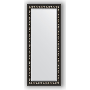 Зеркало с фацетом в багетной раме поворотное Evoform Exclusive 65x155 см, черный ардеко 81 мм (BY 1185)