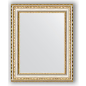 Зеркало в багетной раме Evoform Definite 41x51 см, золотые бусы на серебре 60 мм (BY 1349)