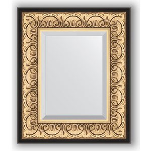 Зеркало с фацетом в багетной раме Evoform Exclusive 50x60 см, барокко золото 106 мм (BY 1373)