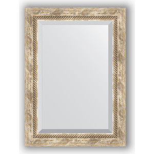 Зеркало с фацетом в багетной раме поворотное Evoform Exclusive 53x73 см, прованс с плетением 70 мм (BY 3381)