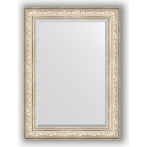 Зеркало с фацетом в багетной раме поворотное Evoform Exclusive 80x110 см, виньетка серебро 109 мм (BY 3478)