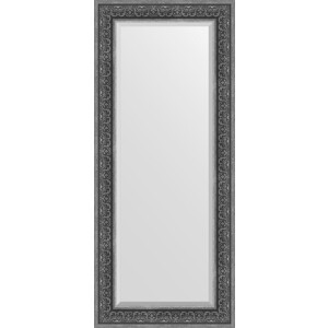 Зеркало с фацетом в багетной раме поворотное Evoform Exclusive 64x149 см, вензель серебряный 101 мм (BY 3553)