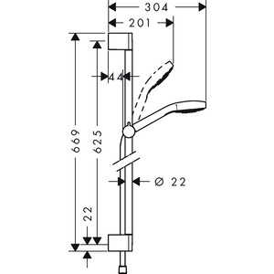 Душевой гарнитур Hansgrohe Croma Select S Multi 65 см 3 режима (26560400) Вид№2