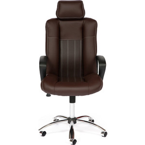 Кресло TetChair OXFORD хром кож/зам, коричневый/коричневый перфорированный, 36-36/36-36/06