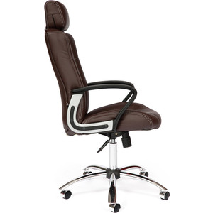 Кресло TetChair OXFORD хром кож/зам, коричневый/коричневый перфорированный, 36-36/36-36/06