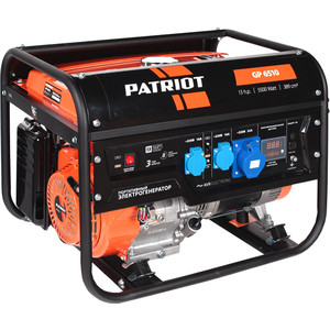 Генератор бензиновый PATRIOT GP 6510 однофазный бензиновый генератор patriot max power srge 3500 2 5 квт ручной запуск