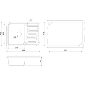 Кухонная мойка и смеситель Granula GR-7001, GR-2015 базальт