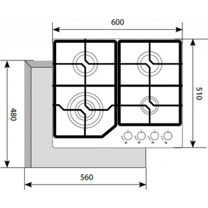 Газовая варочная панель Lex GVG 640-1 BL