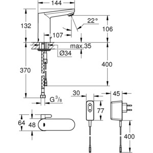 Смеситель для раковины Grohe Eurosmart Cosmopolitan E (36325001)