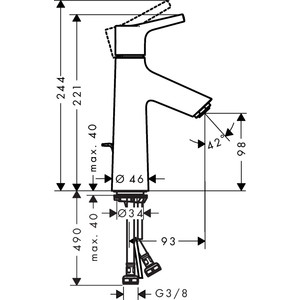 Смеситель для раковины Hansgrohe Talis S с донным клапаном, хром (72020000)