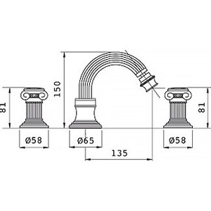 Смеситель для биде Cezares Olimp (OLIMP-BBS2-01-M)