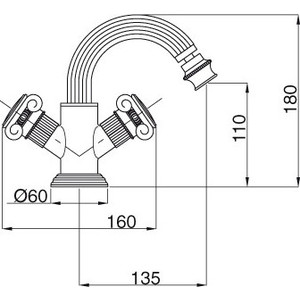 Смеситель для биде Cezares Olimp (OLIMP-BS2-01-O)