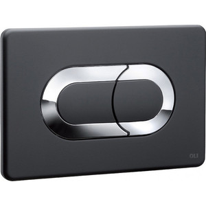 Кнопка смыва OLI Salina Soft-touch пневматическая, черная/хром (640097) кнопка смыва oli slim белая 659041