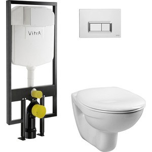 Комплект унитаза Vitra Normus унитаз с сиденьем микролифт + инсталляция + кнопка хром (9773B003-7200) комплект унитаза vitra