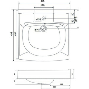 Раковина над стиральной машиной ALTASAN Kompakt 50x50 (UPP50s)