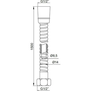 Душевой шланг IDDIS 200 см, металл, хром (A50211 2.0)