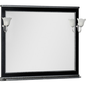 Зеркало Aquanet Валенса 110 черный краколет/серебро (180296) зеркало aquanet валенса 80 белый краколет серебро 180144