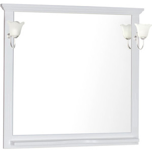 Зеркало с полкой Aquanet Лагуна 105 белое (175304) зеркало aquanet валенса 70 белое 180150