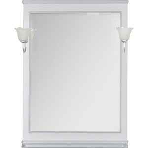 Зеркало Aquanet Валенса 70 с светильниками, белый краколет/серебро (180142, 173024)