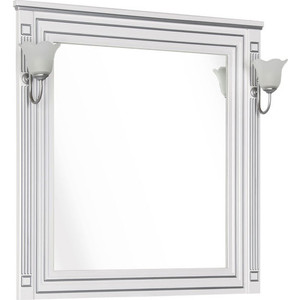 Зеркало Aquanet Паола 90 с подсветкой, белое/серебро (181769, 182019) зеркало aquanet валенса 80 белый краколет серебро 180144