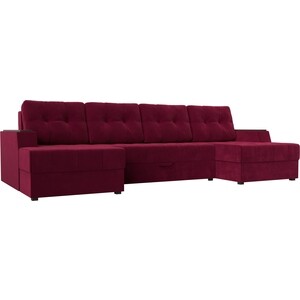Диван угловой АртМебель Эмир-П микровельвет красный диван угловой мебелико эмир п микровельвет красный