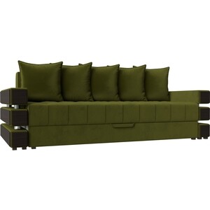 Диван-еврокнижка АртМебель Венеция микровельвет зеленый диван еврокнижка мебелико венеция микровельвет фиолетово черн
