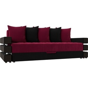 Диван-еврокнижка АртМебель Венеция микровельвет красно-черный диван еврокнижка мебелико венеция микровельвет фиолетово черн