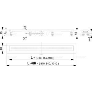 Душевой лоток AlcaPlast APZ9 с матовой решеткой Simple 9 (APZ9-550M) APZ9 с матовой решеткой Simple 9 (APZ9-550M) - фото 2