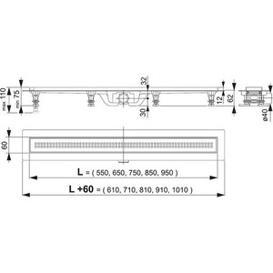 Душевой лоток AlcaPlast APZ9 с матовой решеткой Simple 9 (APZ9-650M / AG100201650)
