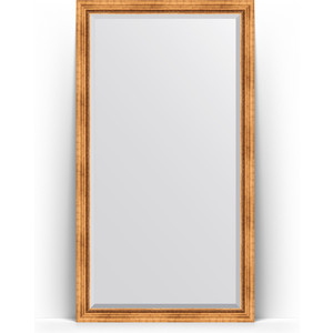 Зеркало напольное с фацетом Evoform Exclusive Floor 111x201 см, в багетной раме - римское золото 88 мм (BY 6157)