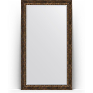Зеркало напольное с фацетом Evoform Exclusive Floor 117x207 см, в багетной раме - состаренное дерево с орнаментом 120 мм (BY 6180)