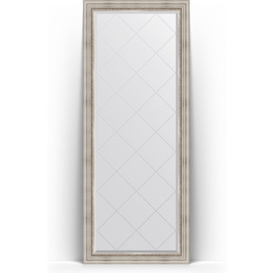 Зеркало напольное с гравировкой Evoform Exclusive-G Floor 81x201 см, в багетной раме - римское серебро 88 мм (BY 6318)